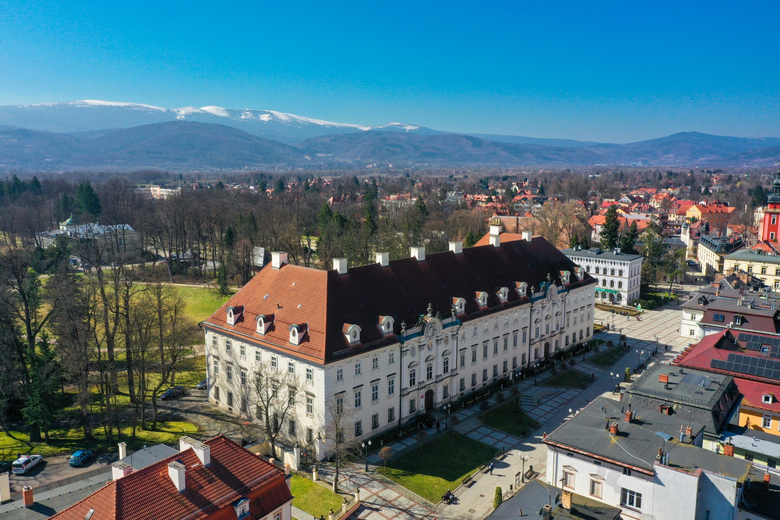 Widok z lotu ptaka na były Pałac Schaffgotschów