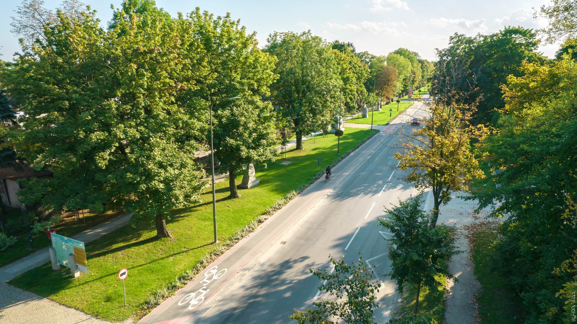 Ulica w Strzegomiu sfotografowana z drona