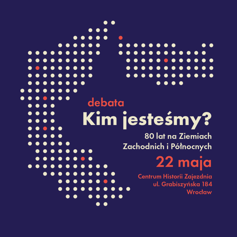 Plakat promujący wydarzenie Debata: Kim Jesteśmy w maju 2025 r.