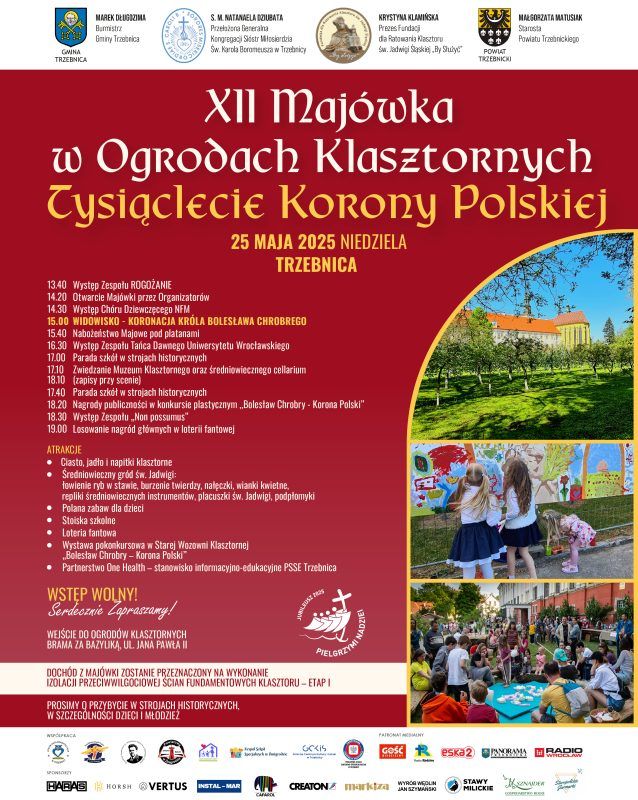 Plakat XII Majówka w Ogrodach Klasztornych