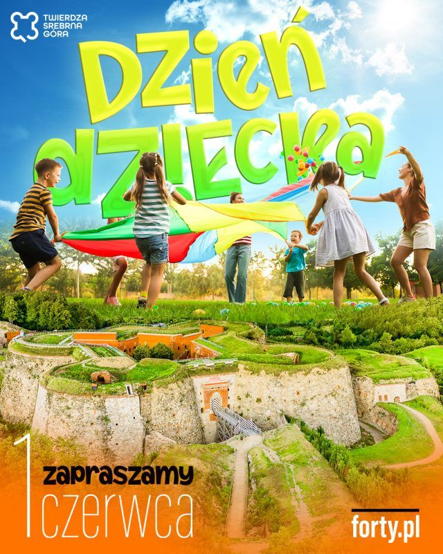 Plakat promujący wydarzenie Dzień Dziecka w Twierdzy Srebrna Góra