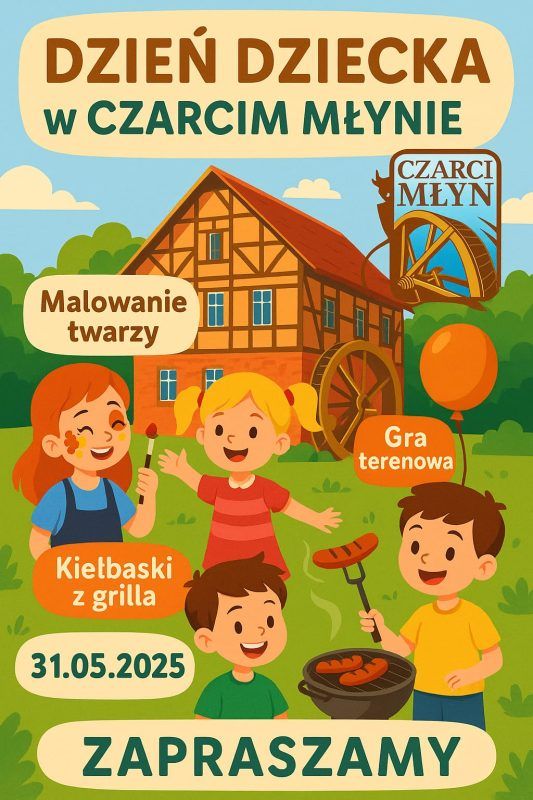 Grafika ilustracyjna z dziećmi zapraszająca na dzień dziecka