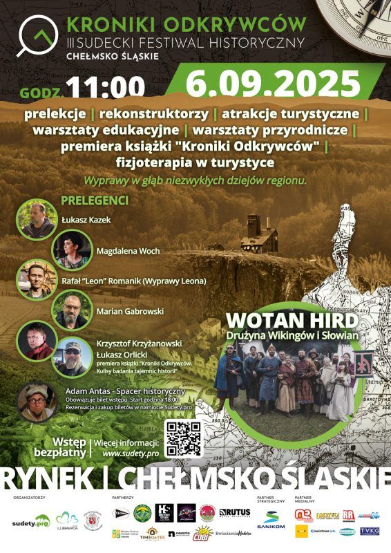 Plakat na wydarzenie III Sudecki Festiwal Historyczny, który odbędzie się 6 września 2025 r.