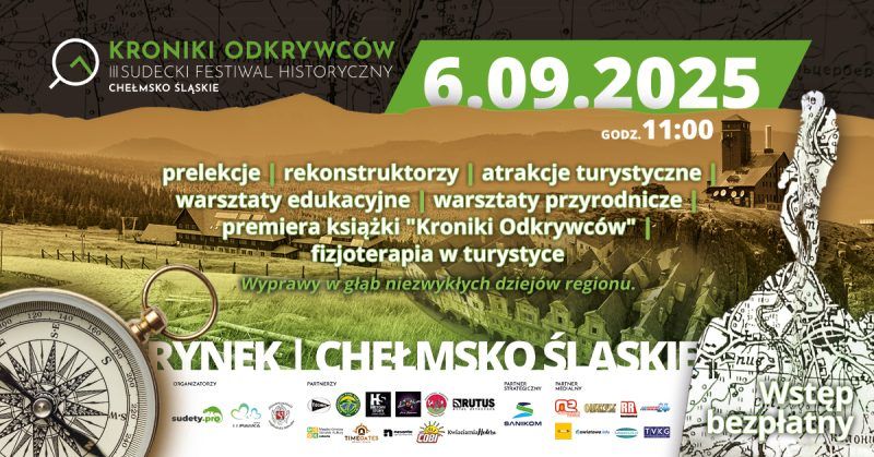 Plakat na wydarzenie III Sudecki Festiwal Historyczny, który odbędzie się 6 września 2025 r.