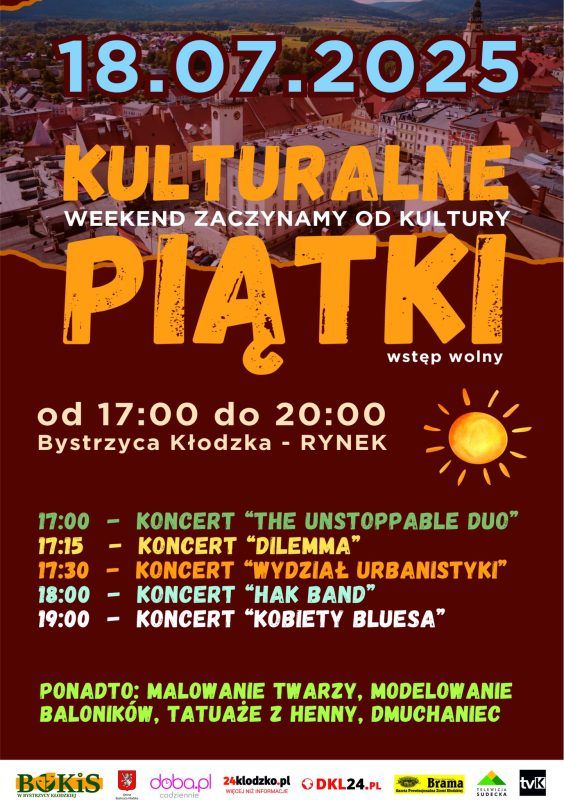 Plakat pikniku 18 lipca w Bystrzycy Kłodzkiej