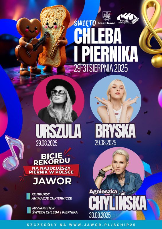 Plakat informacyjny kolorowy o Święcie Chleba i Piernika 2025