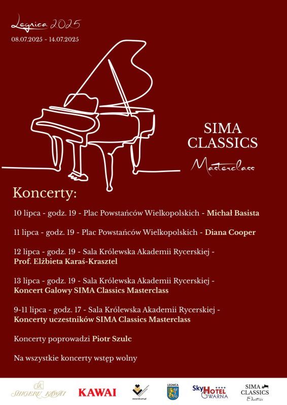 Plakat zapraszający na koncerty SIMA Classics w Legnicy w 2025