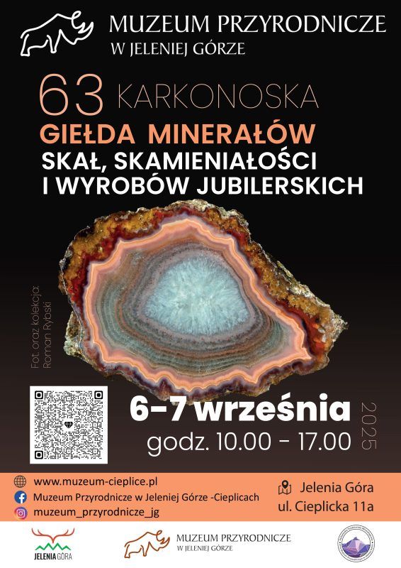 Plakat wydarzenia 63 Giełda Minerałów skał i Minerałów 2025 w Jeleniej Górze
