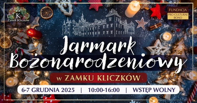 Grafika promocyjna Jarmarku Bożonarodzeniowego w 2025 w Zamku Kliczków