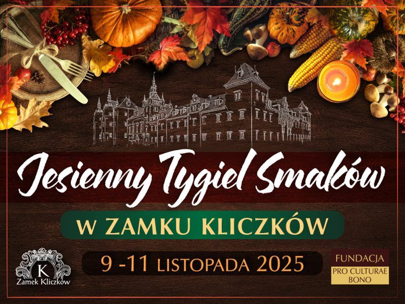 Plakat wydarzenia Jesienny Tygiel Smaków w Zamku Kliczków w 2025 roku