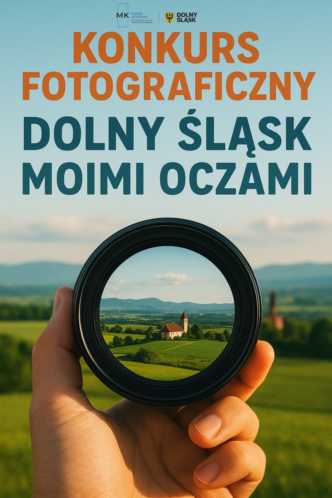 Grafika promocyjna konkursu fotograficznego w muzeum karkonoskim w 2025 roku