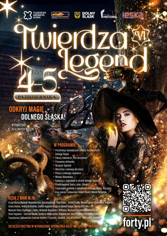 Plakat promo wydarzenia Twierdza Legend w Twierdzy Srebrna Góra w 2025 roku