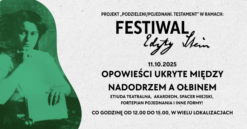 Grafika ilustracyjna jednego z wydarzeń w ramach Festiwalu Edyty Stein