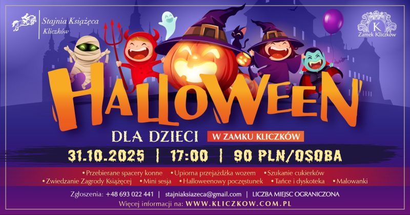 Grafika promocyjna Halloween w Zamku Kliczków w 2025 roku