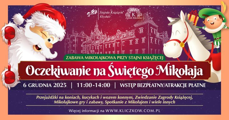 Grafika promocyjna Oczekiwanie na Świętego Mikołaja w Zamku Kliczków w 2025
