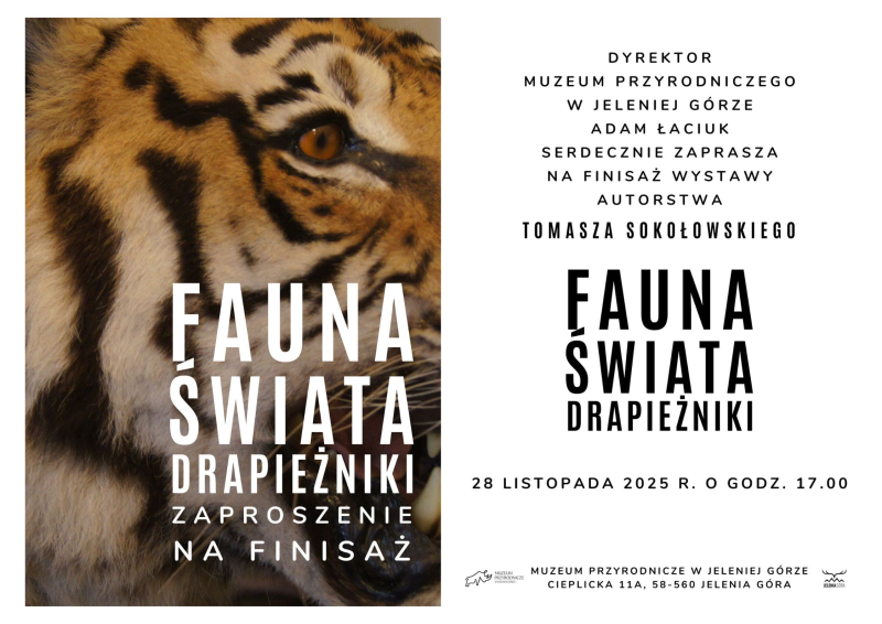 Grafika promocyjna finisażu wystawy w muzeum przyrodniczym
