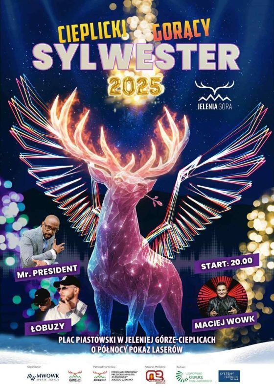 Plakat zapraszający na sylwester 2026 w Jeleniej Górze