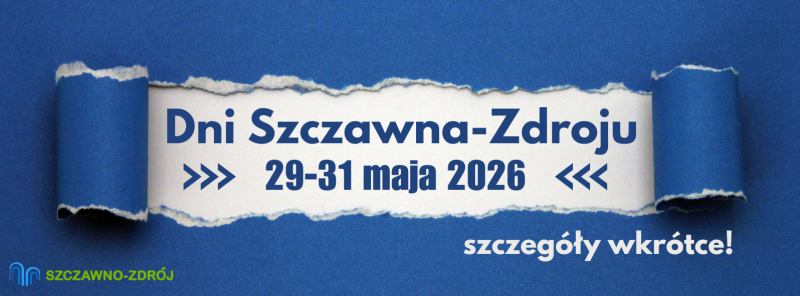 Grafika promująca wydarzenie w Szczawnie-Zdroju z napisem Dni-Szczawno-Zdrój