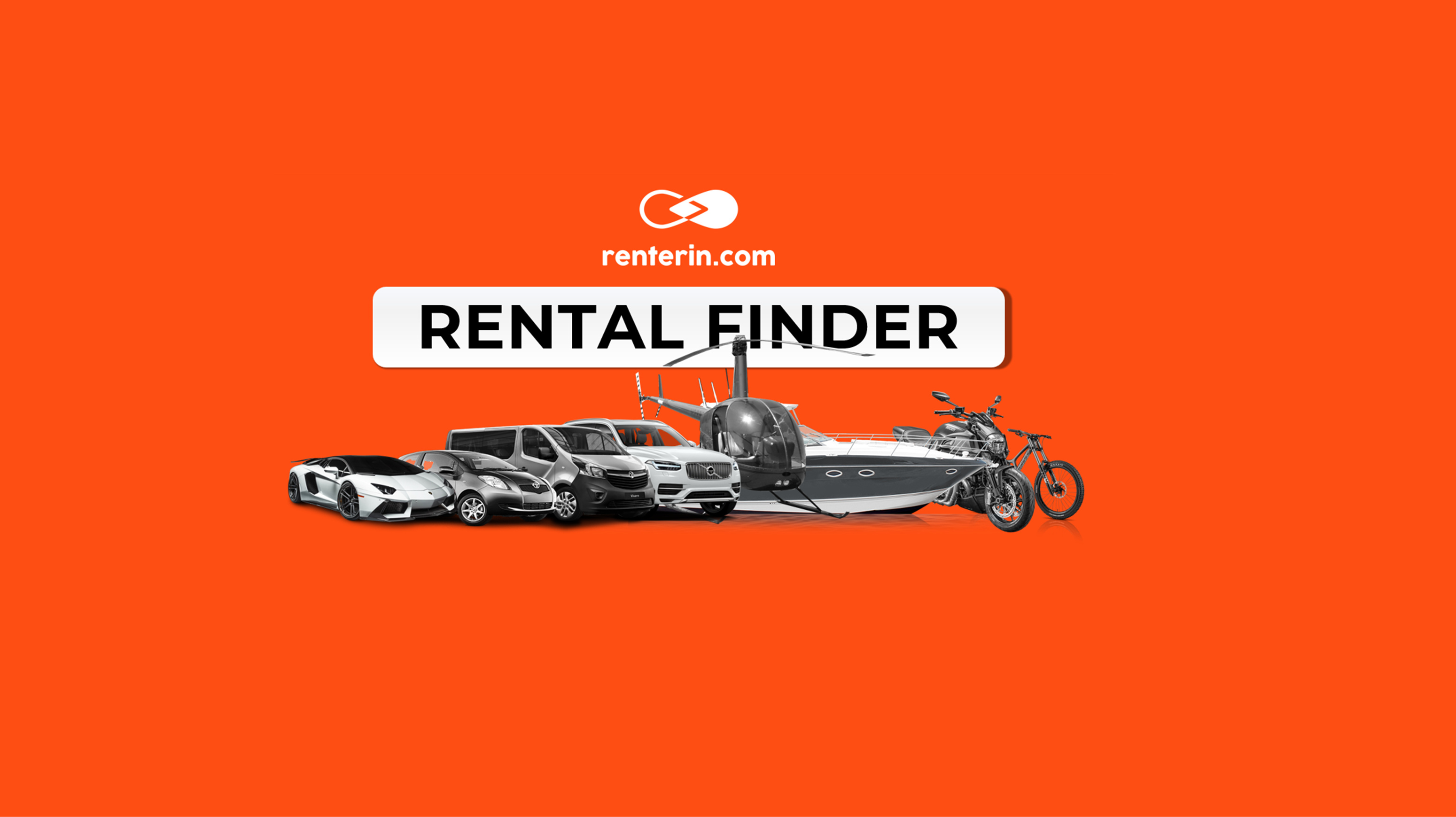 Grafika z napisem Rental finder