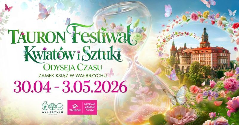 Grafika promocyjna Tauron Festiwal Kwiatów i Sztuki w 2026 w Zamku Książ