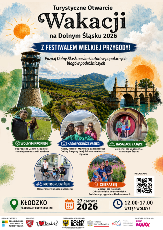 Plakat Turystycznego Otwarcia Wakacji na Dolnym Śląsku 2026