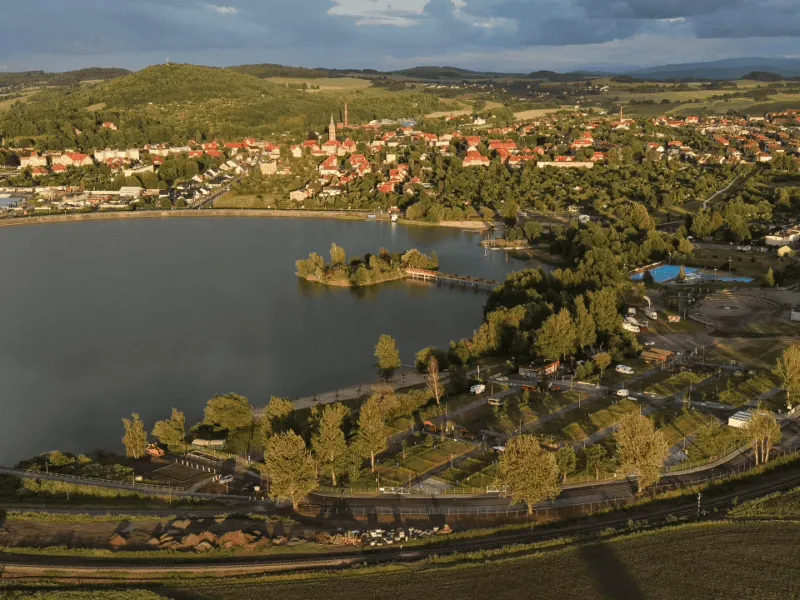 Widok z lotu ptaka na Camping Sudety w Bielawie