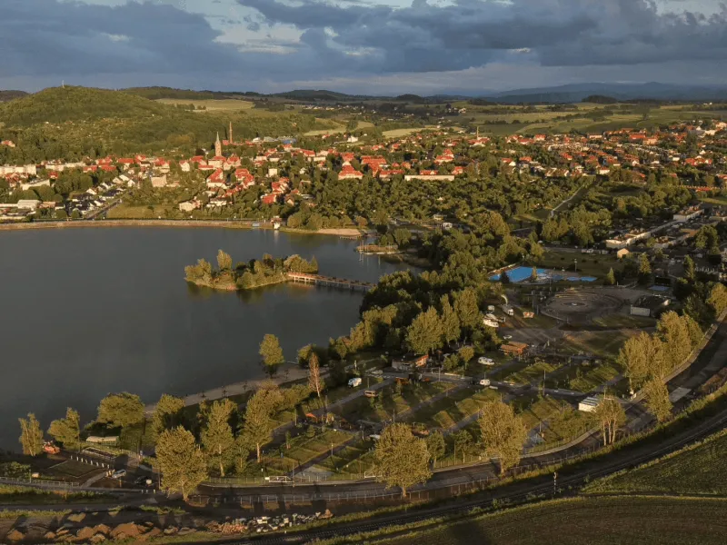 Widok z lotu ptaka na Camping Sudety w Bielawie