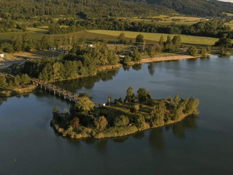 Widok z lotu ptaka na Camping Sudety w Bielawie