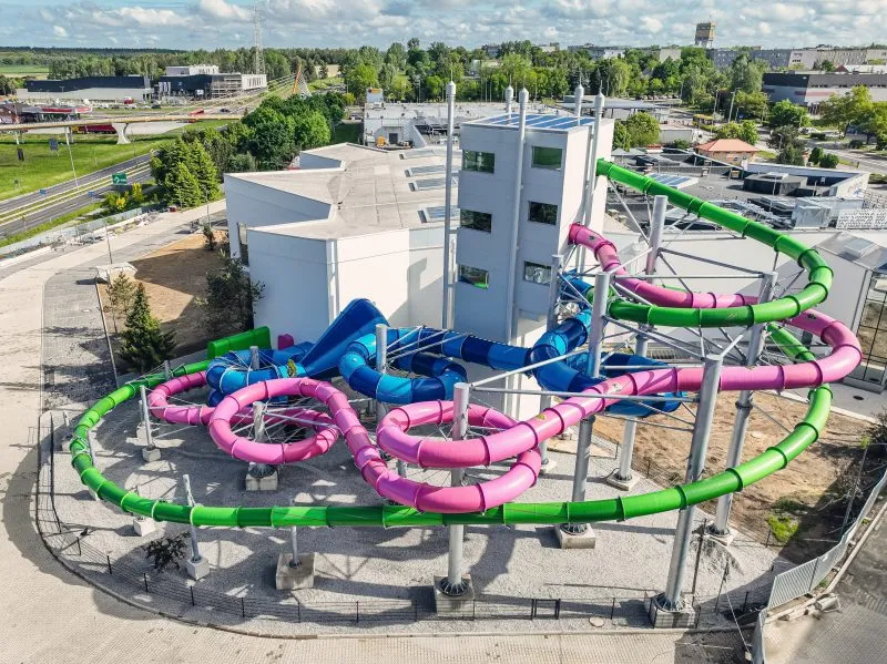 Widok z lotu ptaka na basen aquapark polkowice