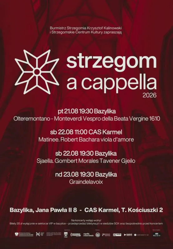 Plakat imprezy Strzegom a cappella w 2026 roku
