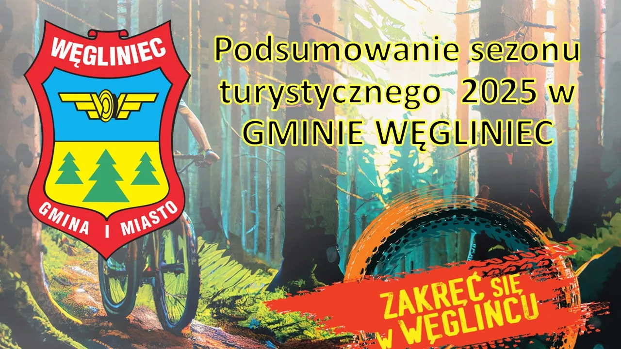 Slajd z prezentacji podsumowującej wydarzenia rowerowe i turystyczne w 2025 na terenie Gminy Węgliniec