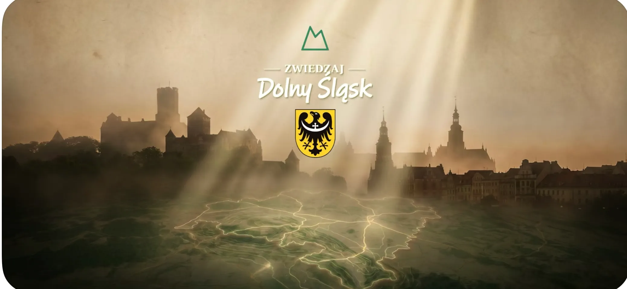 Grafika promocyjna aplikacji Zwiedzaj Dolny Śląsk