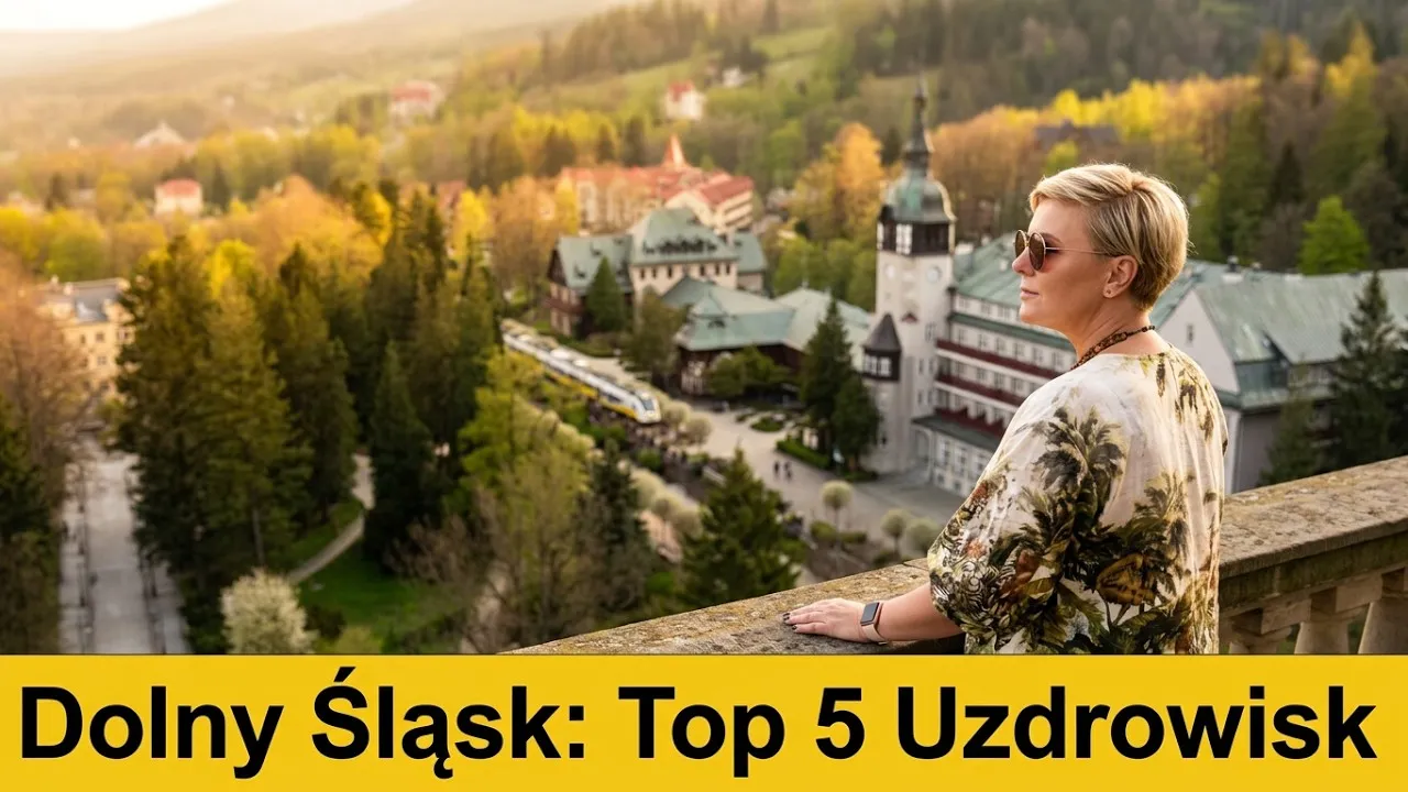 Grafika ilustracyjna - miniatura filmu o dolnośląskich uzdrowiskach ODJAZD